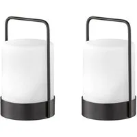 easy! BY FHL LED Außen-Tischleuchte, Farbwechsel, LED fest integriert, Warmweiß, RGB Farbwechsler, LED Flackerlicht Orange, 2er SET Outdoor Solar-licht ohne Strom-kabel RGB Partybeleuchtung 20cm