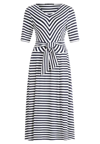 Betty Barclay - Jerseykleid Dunkelblau/Weiß - Gr. - 42