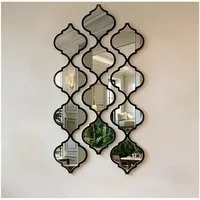Agger 3D-Wandtattoo Spiegelaufkleber,Acrylspiegel-Set, Wandtattoo Selbstklebend Spiegel (10 St), Wand Dekoration horizontal und vertikal hängbar, Wohnzimmer