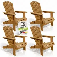Juskys Gartenstuhl Korfu (4 St), Liegestuhl aus Akazienholz, klappbar, 4er Set, robust & langlebig
