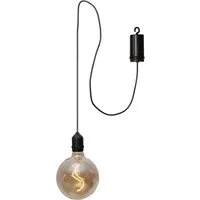 STAR TRADING LED-Hängeleuchte Hängeleuchte Bowl, Timerfunktion, LED fest integriert, Warmweiß, Glaskugel, warmweißes Filament-Licht, Batteriebetrieb, Timer