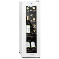 Klarstein Weinkühlschrank Shiraz 12 Slim Uno, für 12 Standardflaschen á 0,75l,Wein Flaschenkühlschrank Weintemperierschrank Weinschrank Kühlschrank