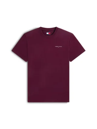 Tommy Jeans - Slim Fit T-Shirt mit länglichem Logo violet - Gr. - L