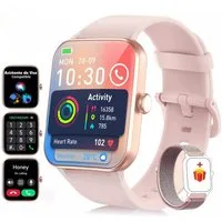 blackview Smartwatch Damen Herren mit 5 Tagen Akkulaufzeit,1,85" HD Touchscreen Smartwatch (1.85 Zoll, iOS/Android), mit Wechselband aus weichemSilikon und Ladekabel, KI-Sprachassistent, Herzfrequenz,SpO₂,Schlaf,100+ Sportmodi, 2 Armband