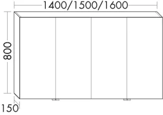 Burgbad Spiegelschrank Sys30 PG3 Diago 800x1600x160 Grau Hochglanz, SPJJ160F1509 SPJJ160F1509