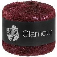LANA GROSSA GLAMOUR Häkelwolle, 115 m (Beilaufgarn mit Pailletten für funkelnde Akzente), 25 g
