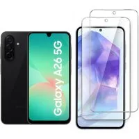 CLM-Tech Displayschutzglas für Samsung Galaxy A26 5G Panzerfolie kristallklar für Samsung Galaxy A26 5G, Panzerglas Folie - Anti-Fingerabdruck und kratzfest -, 2 Stück, Kristallklar