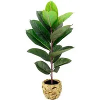 Kunstbaum Gummibaum, I.GE.A., Höhe 84 cm, Mit Übertopf, Ficus Elastica