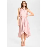 SWING Cocktailkleid - Cocktailkleid aus Satin mit Volant Taillierte Passform mit fließendem Rockteil