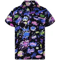King Kameha Hawaiihemd Boom-Bang Funky Hawaii-Hemd Herren Kurzarm Front-Tasche Stylish Unisex