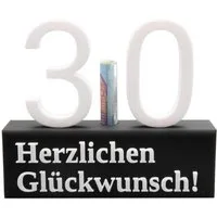 TSB Werk Geschenkbox 30. Geburtstag Geschenk Jubiläum 30 Hochzeit, Geschenkidee, Zahlenständer, Dreißig