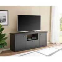 Home affaire Lowboard Lincoln, moderner TV-Schrank, schwarze Kommode, TV-Unterschrank, edles Design, messingfarbene Knopfgriffe, in 2 Größen verfügbar