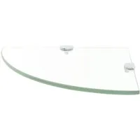 vidaXL Wandregal, Eckregal mit verchromten Halterungen Glas Transparent 35 x 35 cm