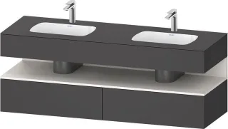 Duravit Qatego Einbauwaschtisch mit Konsolenwaschtischunterbau Graphit Matt 1600x550x600 mm - QA4797 QA4797084490010