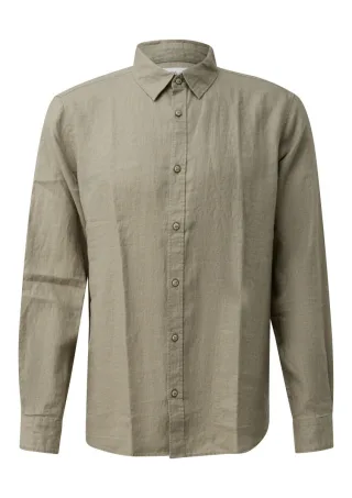 s.Oliver Red Label - Regular Fit: Hochwertiges Leinenhemd mit Kentkragen grün - Gr. - S