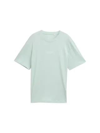 Denim Tom Tailor - Relaxed Fit T-Shirt aus Baumwolle sea foam - Gr. - S