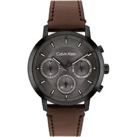 Calvin Klein Multifunktionsuhr Gauge 25200498, Quarzuhr, Armbanduhr, Herrenuhr, Lederarmband, analog