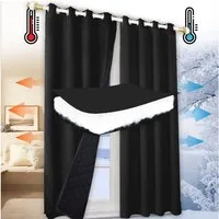 Sunicol Gardine Blickdicht Thermovorhang mit Ösen, Verdunklungsvorhänge Kälteschutz (1 St), 7 Farben, Wärmeisolierend Gardinen für Wohnzimmer Schlafzimmer