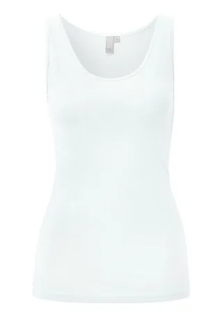 Q/S designed by - Elastisches Tanktop im Slim Fit weiß - Gr. - S