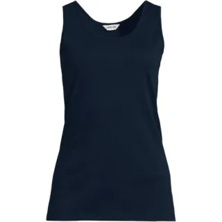 Ärmelloses Top aus Baumwolle für Dame, Damen,  Blau, Baumwolle, by Lands' End