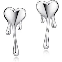 Materia Paar Ohrstecker Damen Tränendes / Tropfendes Herz SO-263, 925 Sterling Silber