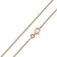 Materia Schlangenkette Damen Rosegold Halskette 1mm 40-70cm K114, Sterlingsilber, rosvergoldet
