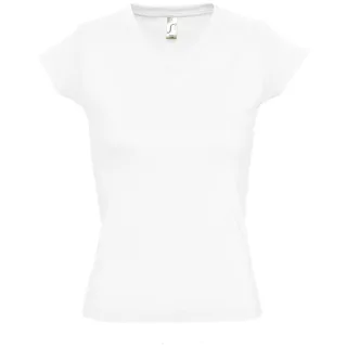 SOLs Damen/Damen Moon V-Ausschnitt T-Shirt mit kurzen Ärmeln (Weiß)