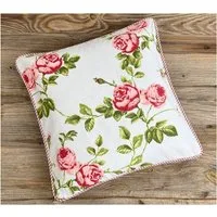 matches21 HOME & HOBBY Kissenbezüge Kissen-Bezug 40x40 cm Rosen Blumen rot weiß Baumwolle, (1 Stück), Wohnzimmer Kissen-Hülle als Deko-Kissen Zier-Kissen Sofa-Kissen