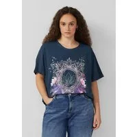 QS Kurzarmshirt T-Shirt T-Shirt mit Frontprint im Loose Fit und Fledermausärmeln