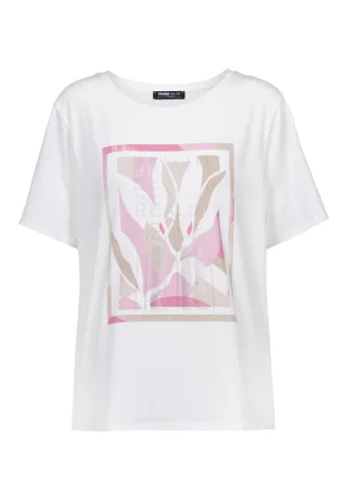FRANK WALDER - Shirt CASUAL mit stylischem Print pink blush/ecru - Gr. - 40