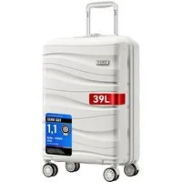 KONO Handgepäck-Trolley Leicht Hartschalenkoffer Reisekoffer mit 4 Rollen und TSA Schloss