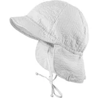 MAXIMO Schirmmütze BABY-Schildmütze, Seersucker kurzer Nackenschutz, Bindeband, UV (1-St) Seersucker