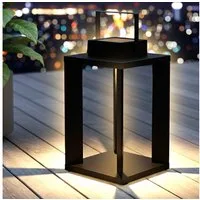 Spetebo LED Laterne Metall Solar Laterne schwarz 25 LED, Mit AN-/AUS-Schalter, LED fest integriert, warm weiß, Praktische Einschaltautomatik