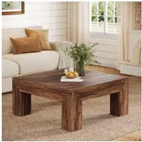 Tribesigns Couchtisch 100cm Quadratischer Wohnzimmertisch, Couchtisch mit Stabilen Holzfüßen