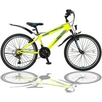 Talson Mountainbike 26 Zoll Fahrrad mit, 21 Gang Shimano, Kettenschaltung, mit Beleuchtung nach StVZO und Gabelfederung Gelb
