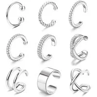 LuxusKollektion Ohrklemme Ear Cuff Set Damen Ohrklemme 18 Karat Vergoldet Clip Ohrringe Non