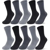 sockenkauf24 Socken 10 I 20 I 30 Paar Damen & Herren Business Socken Baumwolle (Anthrazit, Schwarz, Grau, 10-Paar, 39-42) mit Komfortbund Strümpfe - 10700