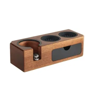 HiBREW 51-58MM Espresso Tamper Station Wooden Coffee Tamper Station with Anti-Slip Coffee Tamper Holder Barista Accessor