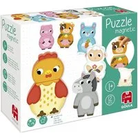 Jumbo Spiele Puzzle GOULA Magnetisches Holzpuzzle Bauernhof, Puzzleteile