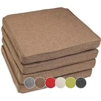 sunnypillow Stuhlkissen 4er Set Stuhlkissen wasserdicht UV-lichtecht BALI, 4er Set 40x40x5cm Braun