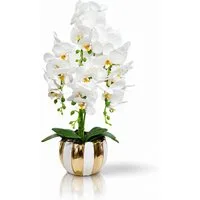 Kunstorchidee PASCH® Orchidee künstlich wie echt in Hochglanz-Keramiktopf Orchidee, PASCH, Hochglanz Keramiktopf