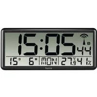 Hama Funkwanduhr Funkwandhuhr Wanduhr Jumbo DFC Digital extragroße Anzeige (Kalender Temperatur)
