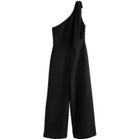Next Jumpsuit Eleganter Jumpsuit mit weitem Bein und Schleife (1-tlg)