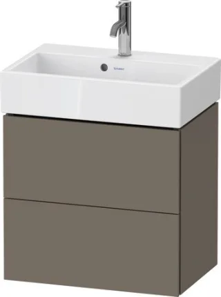 Duravit L-Cube Waschtischunterbau wandhängend Flanell Grau Seidenmatt 584x391x544 mm - LC621909090 LC621909090