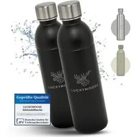 Luckymoose Wassersprudler Flasche Infinity Edelstahlflasche Wassersprudler, (für SodaStream DUO & TERRA), Spülmaschinenfest & ohne Ablaufdatum