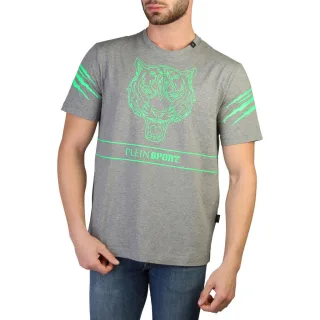 Plein Sport Graues Baumwoll-T-Shirt für Herren