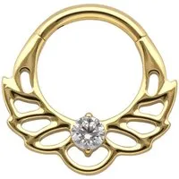 PIERCINGLINE Nasenpiercing Titan Segmentring Clicker LOTUSBLÜTE Ohrpiercing Septum Nase (Clicker, 1-tlg), Ohrpiercing für Conch, Helix, Tragus, Daith, Lobe