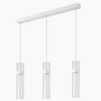 BlingBin LED Pendelleuchte 3-flammig Hängeleuchte 14 W Acryl-Kronleuchter, 3 Lichtfarben mit Memoryfunktion, LED fest integriert, Neutralweiß, Warmweiß, Tageslichtweiß, weiße Hängelampe für Esszimmer und Kücheninsel