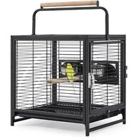 Yaheetech Vogelkäfig, Vogelvoliere Kleintierkäfig Vogelhaus mit 2 Sitzstangen