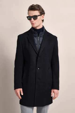 Bugatti Herren Mantel mit Westenfake